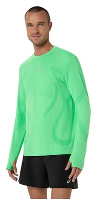 Camiseta de manga larga Asics Road Seamless verde para hombre