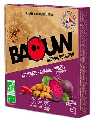 Barre énergétique Bio Baouw Betterave-Amande-Piment 25g