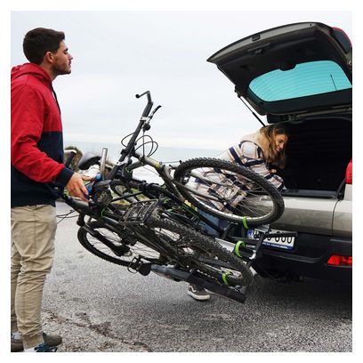 Porte-Vélos sur Boule d'Attelage RANGER pour 3 vélos - Supporte 15kg/rail - Châssis Acier/Aluminium - Bras Ajustables - Double Système de Sécurité