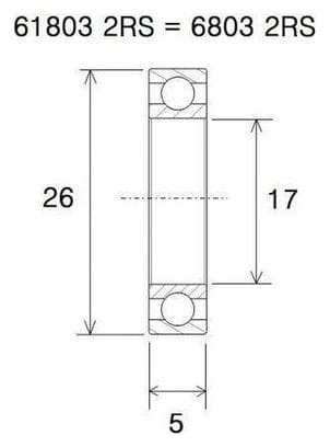 Roulement B5 inox - BLACKBEARING - 61803-2rs / 6803-2rs