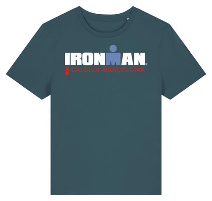 Dames Ironman Barcelona Turquoise Blauw Korte Mouw T-Shirt
