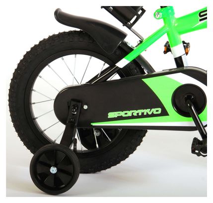 Vélo Enfant 16 Pouces CYDAL Vert Fluo - Panier Et Stabilisateurs Inclus, Neuf