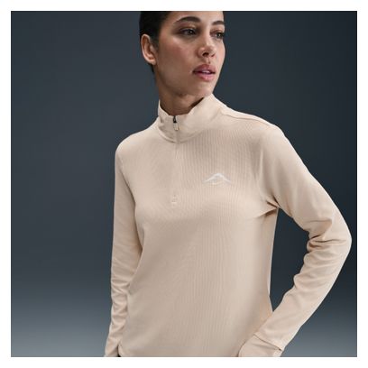 Haut 1/4 zip Nike Trail Beige Femme