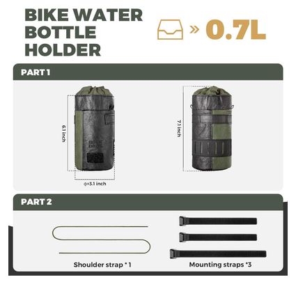 Sacoche de Guidon / Porte-Bidon Vélo – Ultra-Léger  Multi-Sangles