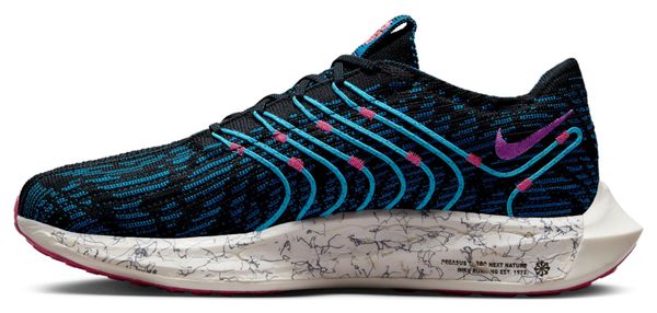 Chaussures de Running Nike Pegasus Turbo Flyknit Next Nature SE Noir Bleu Rose