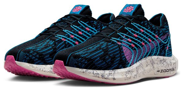 Chaussures de Running Nike Pegasus Turbo Flyknit Next Nature SE Noir Bleu Rose
