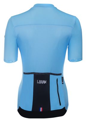 Maillot de manga corta azul cielo LeBram Allos para mujer, ajuste a medida