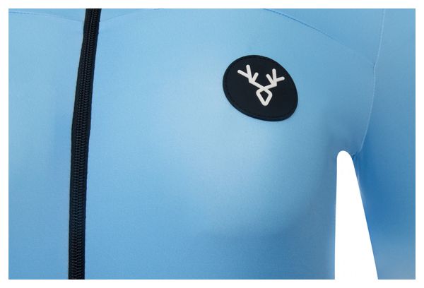 Maillot de manga corta azul cielo LeBram Allos para mujer, ajuste a medida
