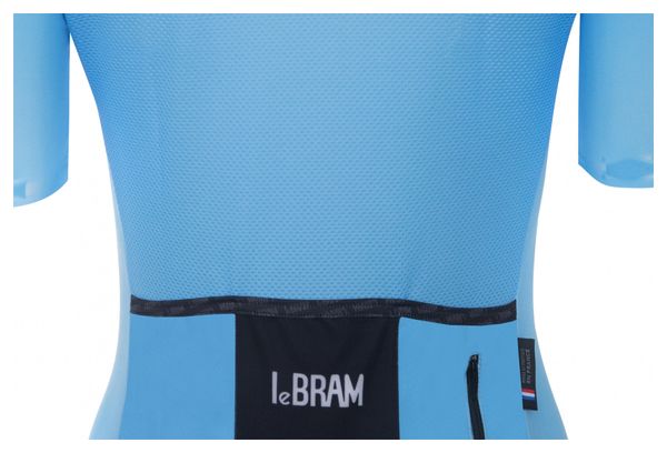 Maillot de manga corta azul cielo LeBram Allos para mujer, ajuste a medida