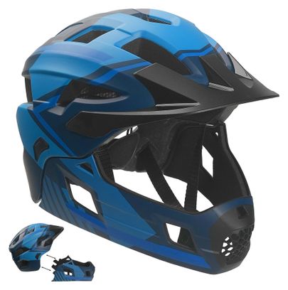 Casque vélo intégral pour enfants 6-12 | Bleu | Crazy Safety | EN1078 Certifié