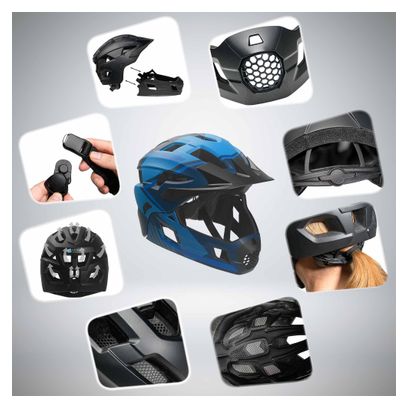 Casque vélo intégral pour enfants 6-12 | Bleu | Crazy Safety | EN1078 Certifié