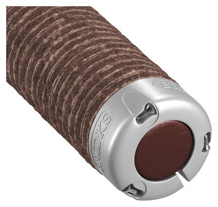 Coppia di manopole Brooks Plump Leather 130/130mm Brown