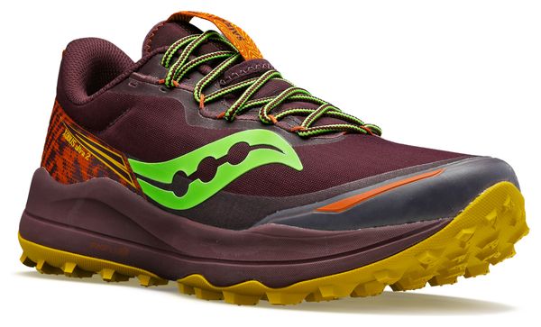 Scarpe da trail da donna Saucony Xodus Ultra 2 Bordeaux Yellow Green