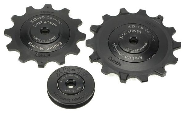 Rodamientos Enduro 12/14 dientes para desviador Sram Eagle de 12 velocidades Negro