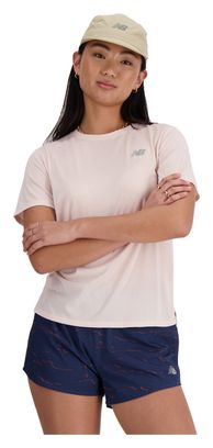 Camiseta de manga corta New Balance Athletics Run Rosa para mujer