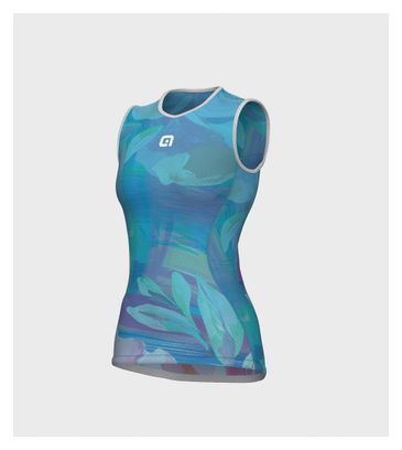 Women's Alé Watercolor Blue Sleeveless BaseLayer