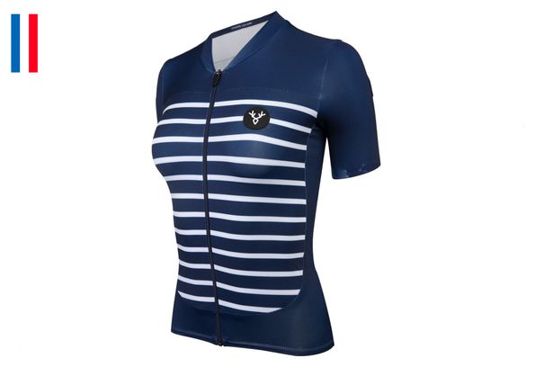 Jersey de manga corta azul marino LeBram Ventoux para mujer, corte ajustado