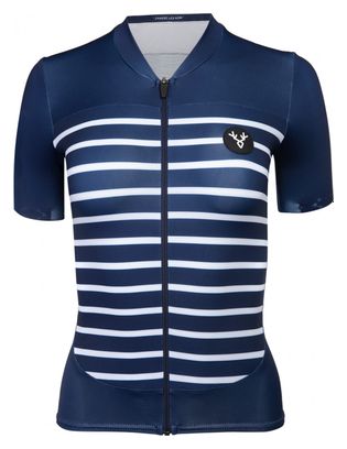 Jersey de manga corta azul marino LeBram Ventoux para mujer, corte ajustado