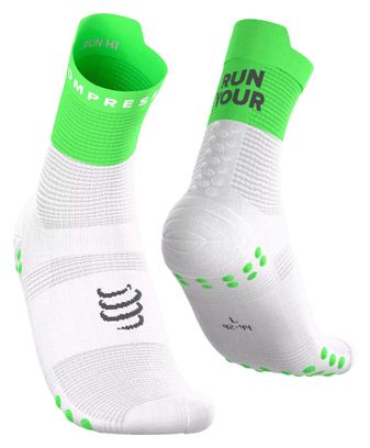 Compressport Pro Racing V4.0 Run High Your Race Socks, Green/White