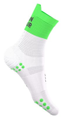 Compressport Pro Racing V4.0 Run High Your Race Socks, Green/White
