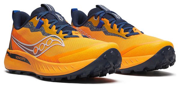 Saucony Peregrine 15 Trailschoenen Oranje/Blauw Heren
