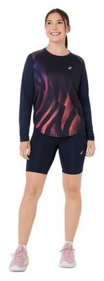 Cuissard Taille Haute Asics Road 8in Bleu Femme