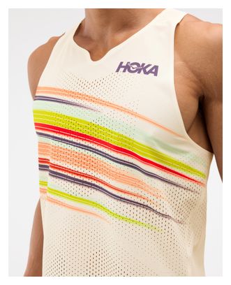 Débardeur Hoka Race Day Blanc Homme