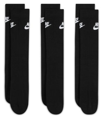 Chaussettes Nike Sportswear Everyday Essential Crew Noir (3 paires)