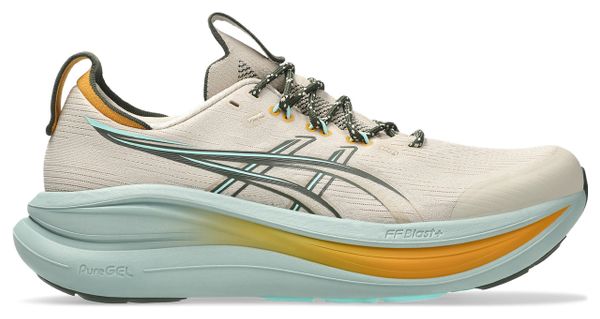 Asics Gel-Nimbus 28 TR Men's Running Shoes, Beige/Blue