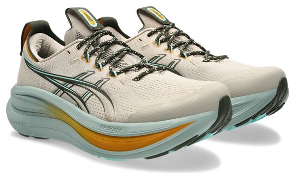 Asics Gel-Nimbus 28 TR Men's Running Shoes, Beige/Blue