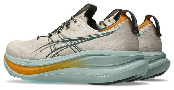 Asics Gel-Nimbus 28 TR Men's Running Shoes, Beige/Blue