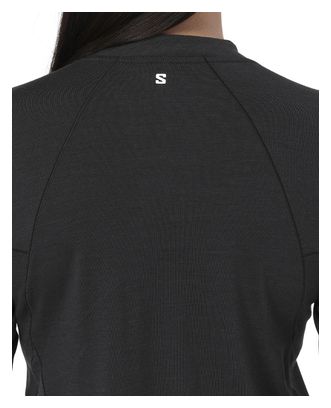 T-Shirt Running Salomon Sense Merino Noir Femme