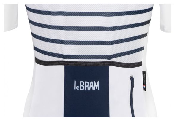 Maillot LeBram Ventoux de manga corta para mujer blanco azul Tailored Fit