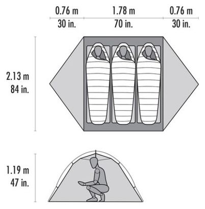 Tente Autoportante MSR Access 3 Vert
