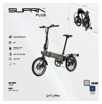 Vélo Electrique Pliant Flebi Supra 4.0+ Titanium | Roues 16