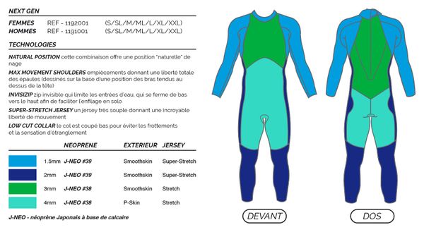 Muta in neoprene Mako Next Gen nera/blu da donna