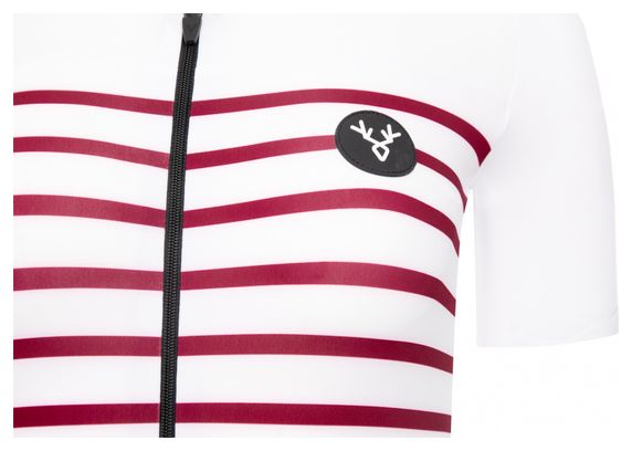 Maglia manica corta da donna LeBram Ventoux White Bordeaux Tailored Fit
