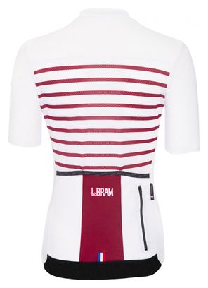 Maglia manica corta da donna LeBram Ventoux White Bordeaux Tailored Fit