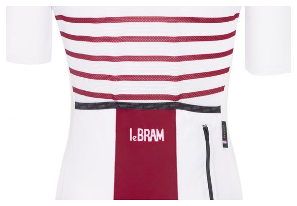 Maglia manica corta da donna LeBram Ventoux White Bordeaux Tailored Fit