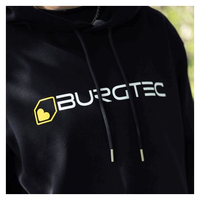Felpa con cappuccio Burgtec con logo, nera, unisex