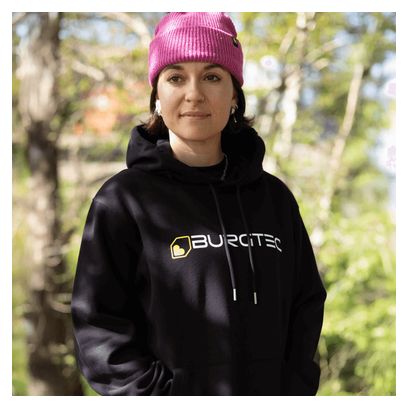 Felpa con cappuccio Burgtec con logo, nera, unisex