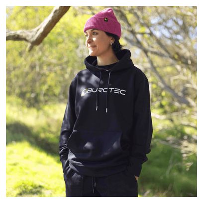 Felpa con cappuccio Burgtec con logo, nera, unisex