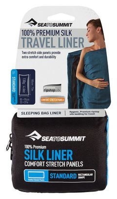 Sea To Summit Stretch Rechteckiges Standard Blue Silk Bag Sheet