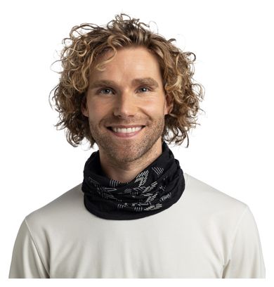 Unisex Merino Lightweight Prints Grey/Black Choker