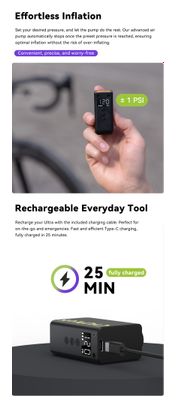 Mini pompe vélo électrique Cycplus AS2 ULTRA  compresseur compacte
