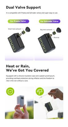 Mini pompe vélo électrique Cycplus AS2 ULTRA  compresseur compacte