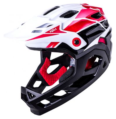 Casque Enfant Kali Maya Full Face Blanc/Rouge/Noir (Taille unique : 50-54 cm)