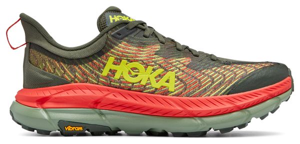 Hoka Mafate Speed 4 Khaki Red Trail Running Shoes