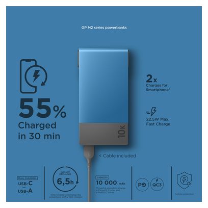 Batterie Externe GP M10B 10000 mAh / 22.5 W Bleu