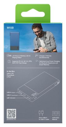 Batterie Externe GP M10B 10000 mAh / 22.5 W Bleu